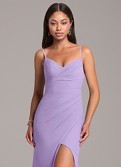 Azazie Yola Final Sale Lilac Mermaid Strapless Chiffon Convertible Dress image2