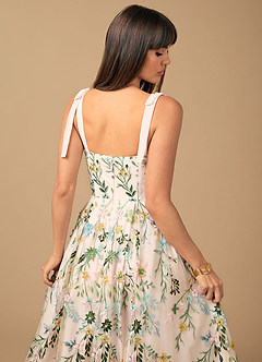 Robe Longue Rose Blush Multi Aurelie image4