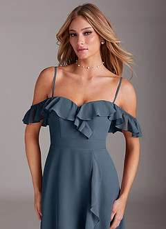 Azazie Lyra Bridesmaid Dresses Neptune A-Line Chiffon Convertible Dress image2