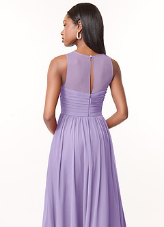 Azazie Nina Bridesmaid Dresses Lilac A-Line Pleated Chiffon Dress image3