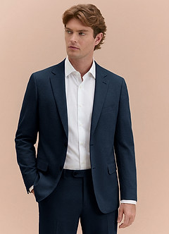 front Miles Marineblauw Seersucker colbert