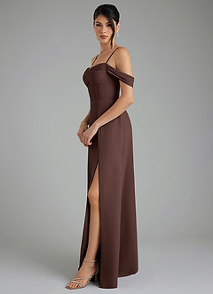 Azazie Cece Bridesmaid Dresses Ganache A-Line Off the Shoulder Chiffon Dress image7
