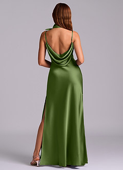 Azazie Yazmine Final Sale Juniper Mermaid Pleated Stretch Satin Dress image7