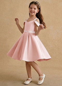 Azazie Judi Flower Girl Klänningar Klä A-Line i Matt satäng image3