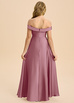 Azazie Sissy Junior Klä av A-Line i Stretch Satin Av axeln image2