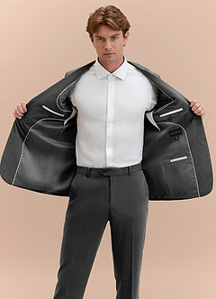 front William Holzkohle Anzugjacke