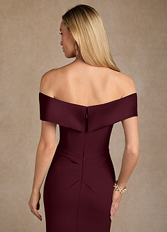 Azazie Laredo Mother of the Bride Dresses Cabernet Mermaid Off the Shoulder Stretch Crepe Dress image8