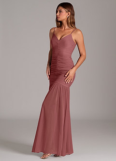 Azazie Aimie Bridesmaid Dresses Amethyst Mermaid Mesh Dress image3