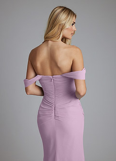 Azazie Luiza Bridesmaid Dresses Wisteria Mermaid Off the Shoulder Chiffon Dress image3