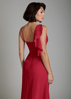 Azazie Jayden Bridesmaid Dresses Scarlet A-Line Side Slit Chiffon Dress image4