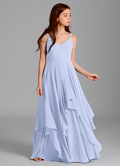 Azazie Karan Junior Ice A-Line Chiffon Dress image3