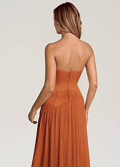 Azazie Tierney Bridesmaid Dresses Cinnamon A-Line Strapless Chiffon Convertible Dress image5