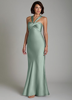 Azazie Zaria Bridesmaid Dresses Agave Mermaid Sweetheart Neckline Stretch Satin Dress image6