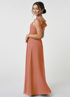 Azazie Amada Junior MAI TAI A-Line Ruched Chiffon Dress image4