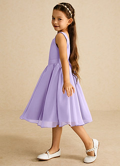 Azazie Ari Flower Girl Dresses Lilac A-Line Sleeveless Chiffon Dress image4