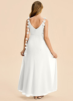 Azazie Gumdrop Junior White Empire Pleated Chiffon Dress image6