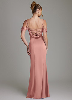 Azazie Nira Suknie dla druhen Syrena Gorset Satyna elastyczna Do ziemi Sukienka image8