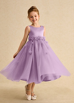 Azazie Lux Flower Girl Dresses Wisteria A-Line Beaded Tulle Dress image1