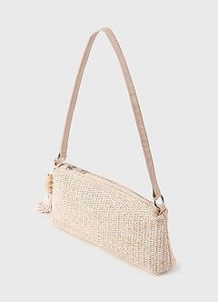 front Woven Straw Underarm Bag