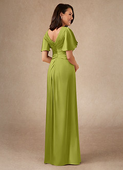 Azazie Emmeline Mère de la mariée Robes Robe Trapèze en Satin extensible Plissée Citronnelle image2