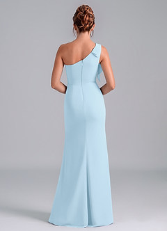Azazie Rinna Bridesmaid Dresses Sky Blue Mermaid One Shoulder Chiffon Dress image2