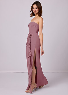 Barbie ♥ Azazie Bridesmaid Dresses Vintage Mauve Sheath Strapless Chiffon Convertible Dress image2