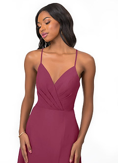 Azazie Everleigh Bridesmaid Dresses Mulberry A-Line Sweetheart Pleated Chiffon Dress image7