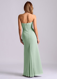Azazie Debby Bridesmaid Dresses Agave Mermaid Strapless Chiffon Dress image2