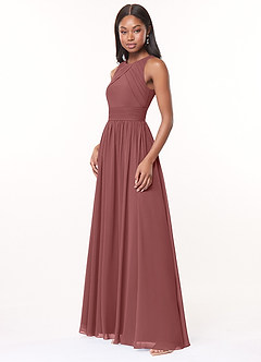 Azazie Harper Brautjungfernkleider A-Linie Plissee Chiffon Kleid Amethyst image3