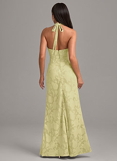 Azazie Ailany Robes de demoiselle d'honneur Robe Trapèze en Blumen-Burnout Plissée Sorbet Citron image3