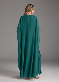 Azazie Drew Mother of the Bride Dresses Peacock A-Line Pleated Chiffon Dress image5