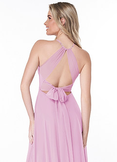 Azazie Evalleen Jurken voor bruidsmeisjes Jurk van Chiffon met A-Lijn Geplooid Snoep Roze image3