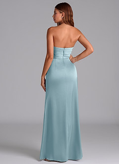 Azazie Claudelle Bridesmaid Dresses Moody Blue Mermaid Strapless Stretch Satin Dress image7