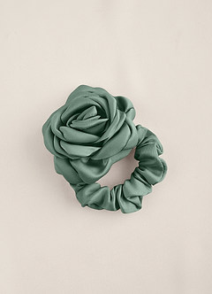 front Matchande färg Matt Satin Rose Scrunchie Set