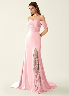 Donatella Light Pink 3D Flowers Sparkly Lace Up Back Prom Dress image5