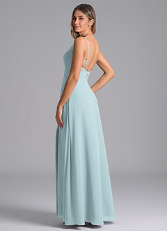 Azazie Sarella Bridesmaid Dresses Mist A-Line with Pockets Chiffon Dress image4