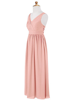 Azazie Kora Junior Rosette A-Line Pleated Chiffon Dress image7