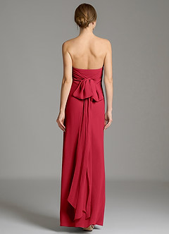 Azazie Ailanie Jurken voor bruidsmeisjes Jurk van Chiffon met Zeemeermin Strapless Scharlaken image3