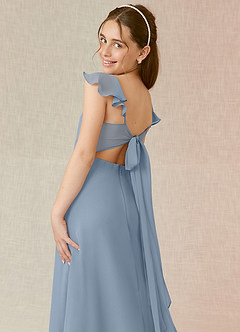 Azazie Everett Junior Dusty Blue A-Line Chiffon Dress image7