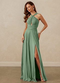 Christian Siriano Bridal for Azazie 1009 Bridesmaid Dresses Matcha A-Line Pleated Chiffon Dress image8