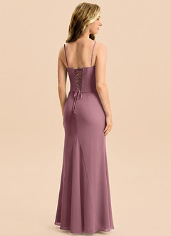 Azazie Sorrel Junior Meerjungfrau-Linie Plissee Chiffon Kleid Amethyst image2