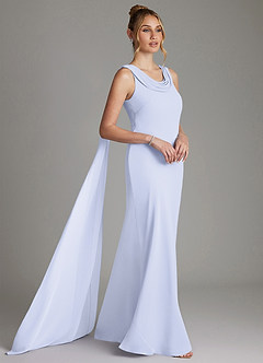 Azazie Jaya Bridesmaid Dresses Lavender Sheath Pleated Chiffon Dress image5