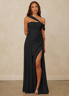 Christian Siriano Bridal for Azazie 1014 Bridesmaid Dresses Draped One-Shoulder Chiffon A-line Dress image1