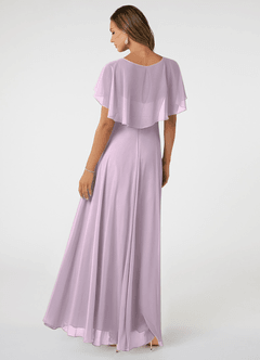 Azazie Jamie Brautjungfernkleider A-Linie Chiffon Kleid Frostiges Flieder image5