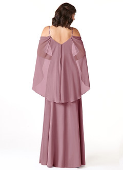 Azazie Cienna Bridesmaid Dresses Vintage Mauve A-Line Off the Shoulder Chiffon Dress image2