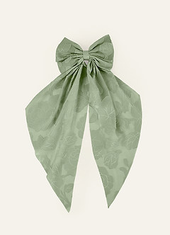 front Matching Color Floral Burnout Bow Hair Clip