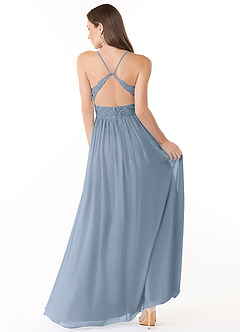 Azazie Kelia Bridesmaid Dresses A-Line Lace Chiffon Floor-Length Dress image2
