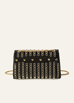 front Elegant Crystal-Embellished Evening Bag
