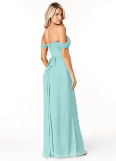 Azazie Joretta Bridesmaid Dresses Aqua A-Line Sweetheart Neckline Chiffon Convertible Dress image5
