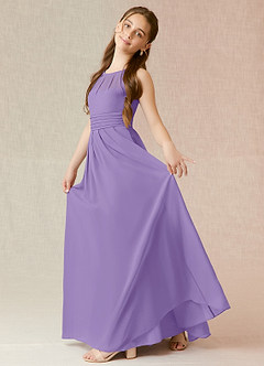 Azazie Bibiane Junior Tahiti A-Line Pleated Chiffon Dress image3